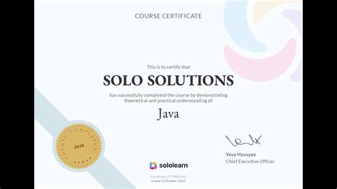 Solo learn tells you about basic syntax and the most basic data structures in that language and possibly gets into some simple object oriented ideas. . Sololearn java answers